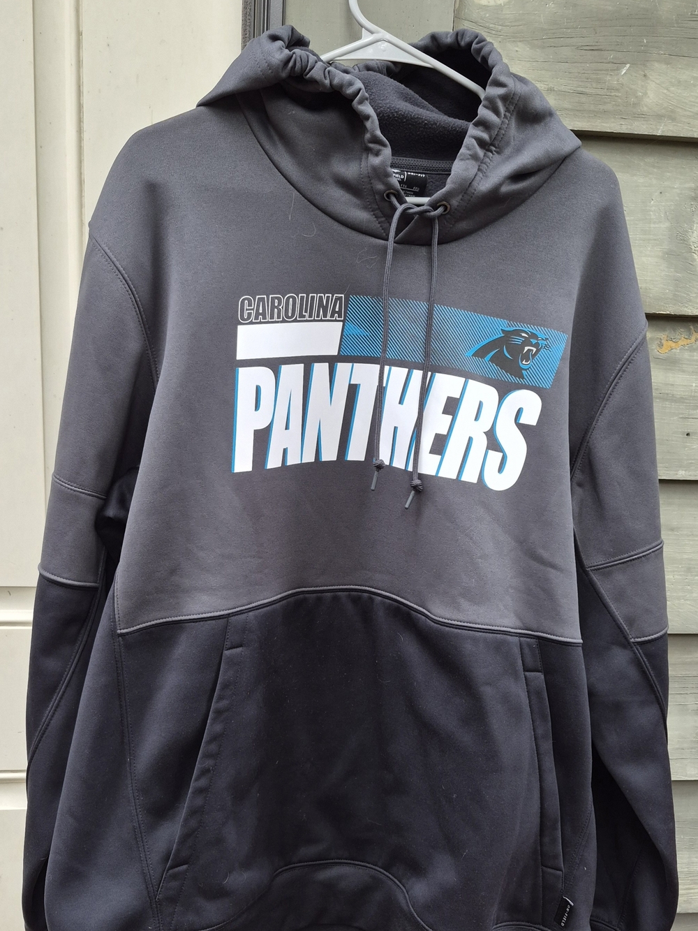 NFL Carolina Panthers Black Hoodie with Teal and White Graphics
